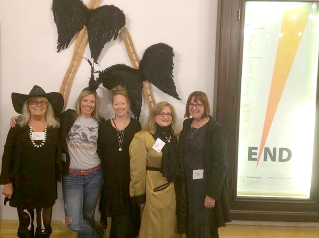 E/artists left to right: Nan Seidler, Vicki Senn, bert leveille, Mary Hilger and Mary Beth Bellon